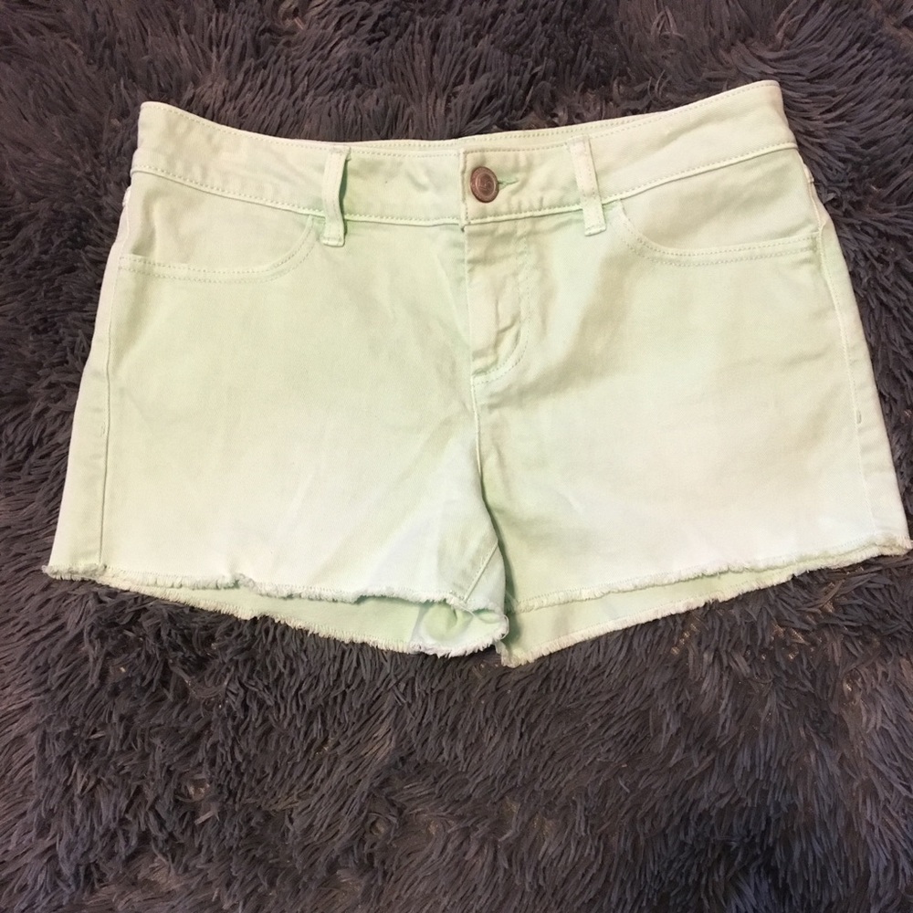 Lauren Conrad mint green cut off shorts